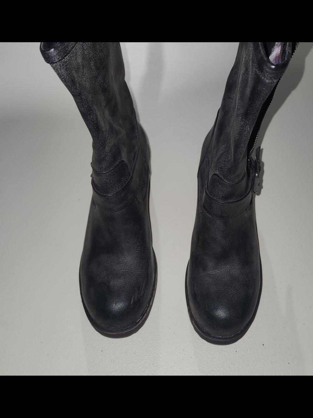 Rocket Dog Black Mid-Calf Faux Leather Boots - Classic Women's Style Size 8.5 - Picture 2 of 11